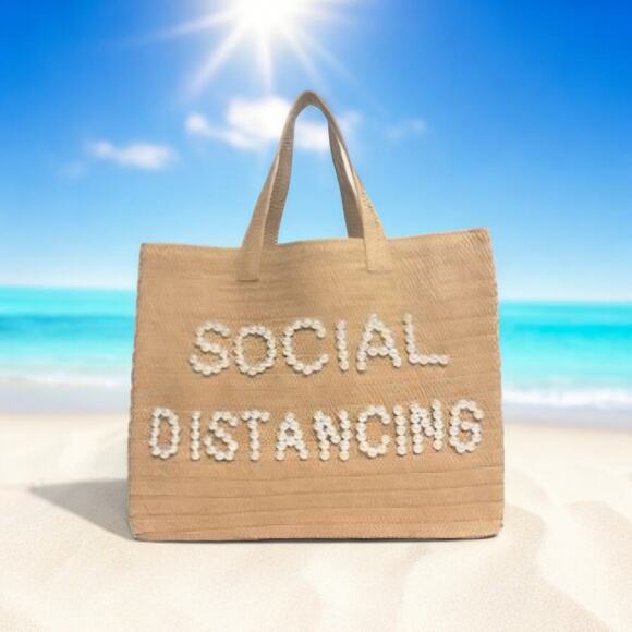 BTB Beyond the Beach Los Angeles New Social Distancing extra large straw tote - Picture 10 of 10